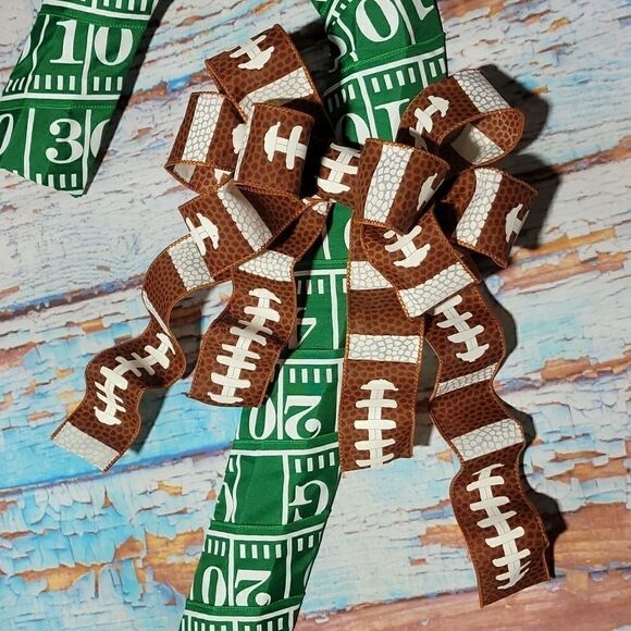 Football Candy Cane Wreath Winter Christmas Wreath - Picture 6 of 9